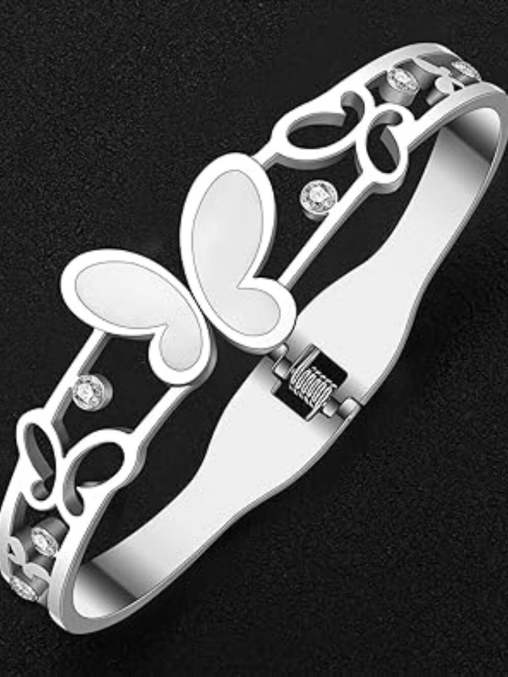 New Butterfly Bracelet Bangle Stainless Steel Trendy Butterfly Jewelry Silver
